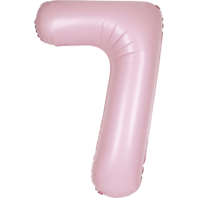 Palloncino gigante rosa opaco - Numero 7 