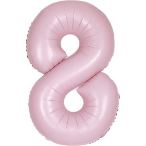 Palloncino gigante rosa opaco - Numero 8