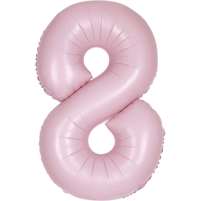 Palloncino gigante rosa opaco - Numero 8 