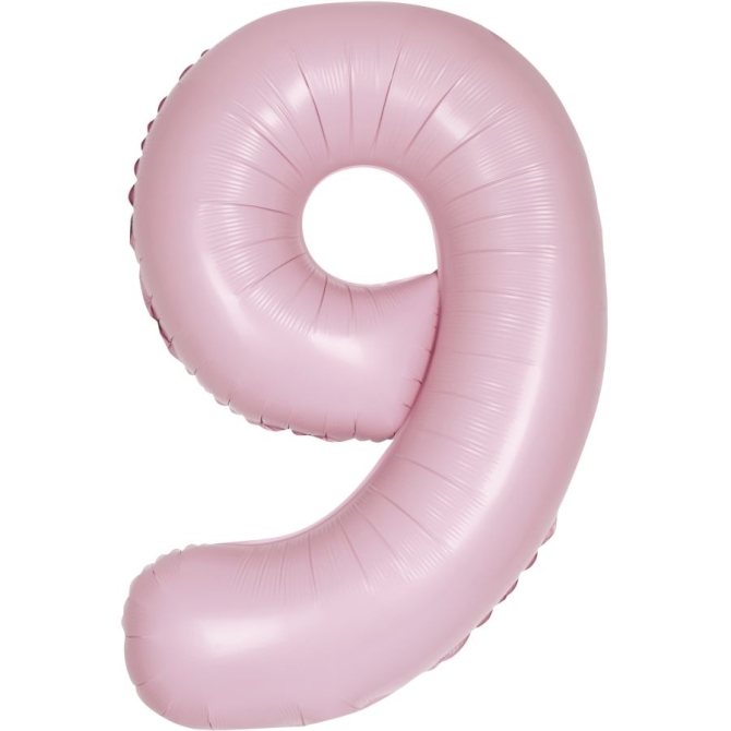 Palloncino gigante rosa opaco - Numero 9 