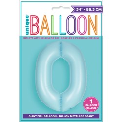 Palloncino gigante blu opaco - Numero 0. n1