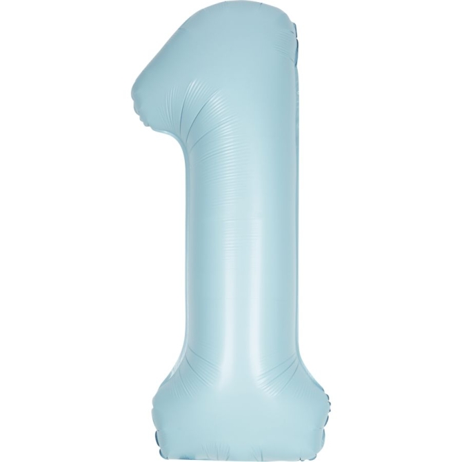 Palloncino gigante blu opaco - Numero 1 