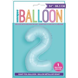 Palloncino gigante blu opaco - Numero 2. n1