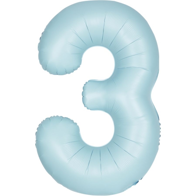 Palloncino gigante blu opaco - Numero 3 