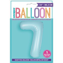 Palloncino gigante blu opaco - Numero 7. n1