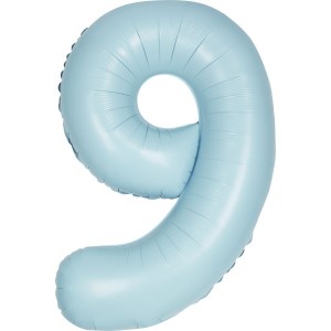 Palloncino gigante blu opaco - Numero 9