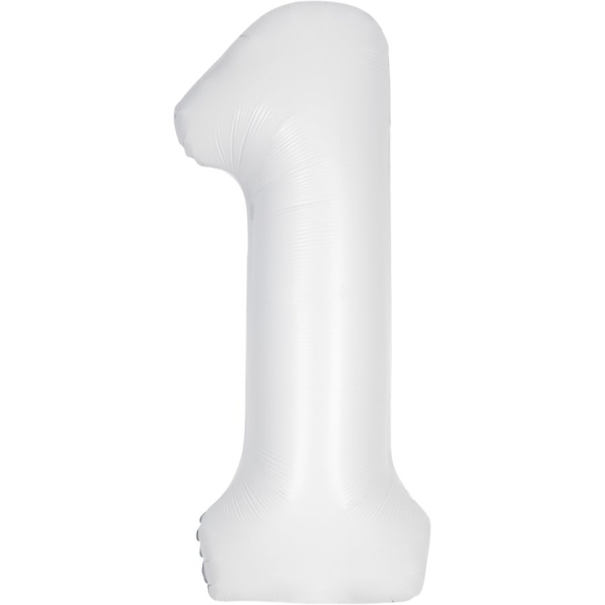 Palloncino gigante bianco opaco - Numero 1 