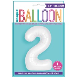 Palloncino gigante bianco opaco - Numero 2. n1