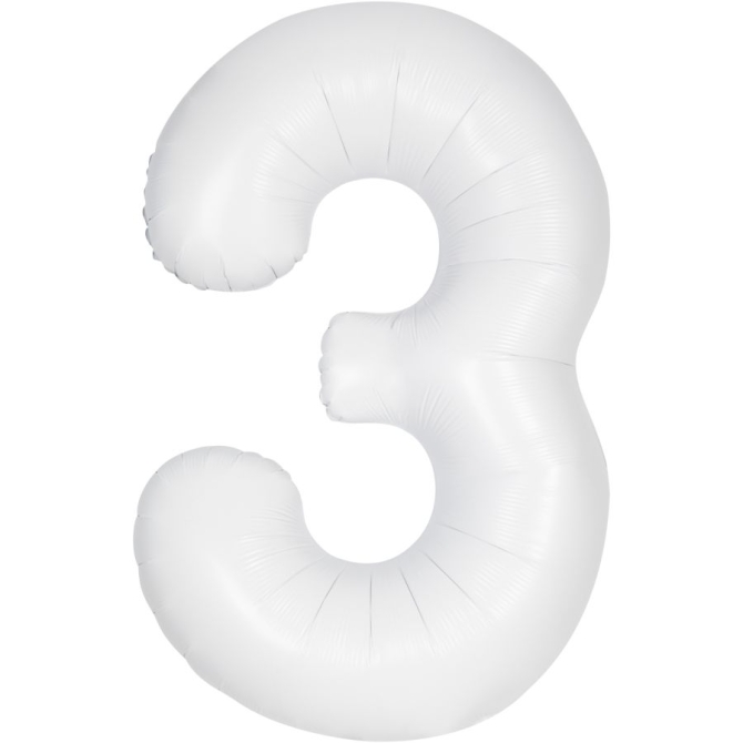 Palloncino gigante bianco opaco - Numero 3 