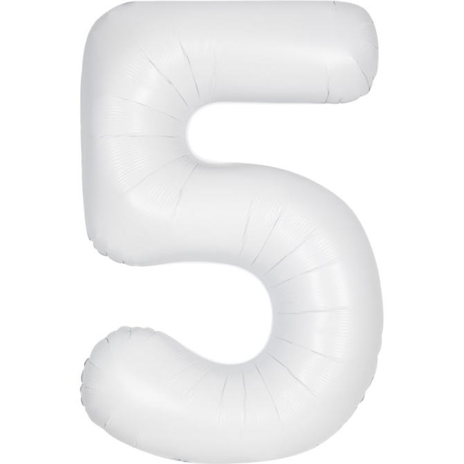 Palloncino gigante bianco opaco - Numero 5 