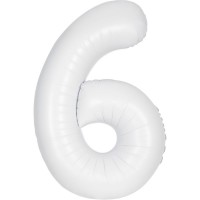 Palloncino gigante bianco opaco - Numero 6