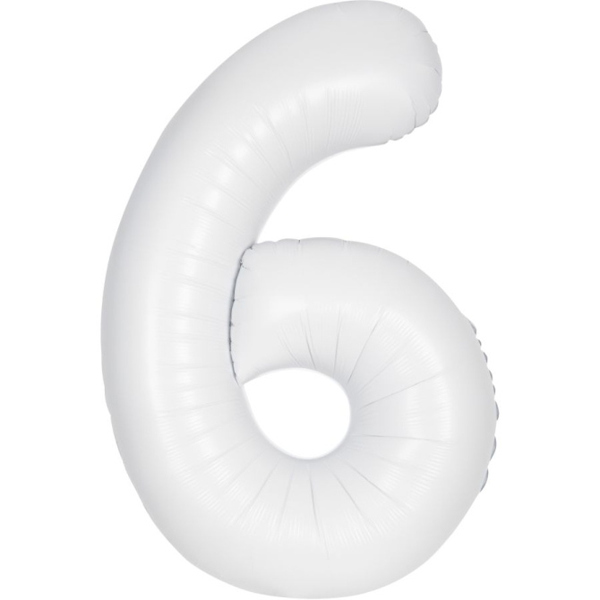 Palloncino gigante bianco opaco - Numero 6 