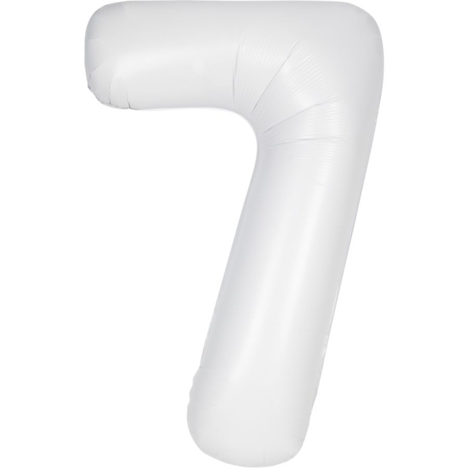 Palloncino gigante bianco opaco - Numero 7 