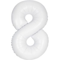 Palloncino gigante bianco opaco - Numero 8