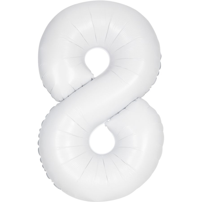 Palloncino gigante bianco opaco - Numero 8 