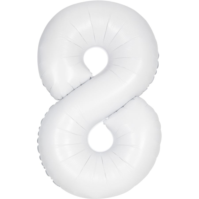 Palloncino gigante bianco opaco - Numero 8 