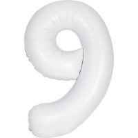 Palloncino gigante bianco opaco - Numero 9