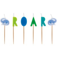 6 Mini candele Roar - Dino