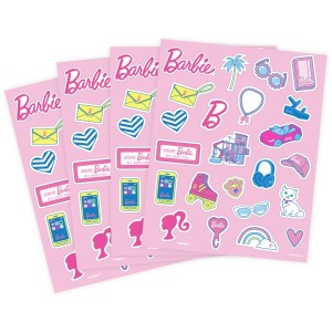 4 fogli di adesivi di Barbie