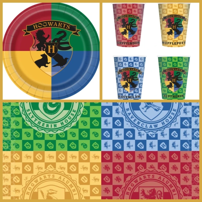 Scatola per feste a tema Case di Harry Potter 