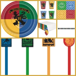 Scatola regalo grande a tema case di Harry Potter