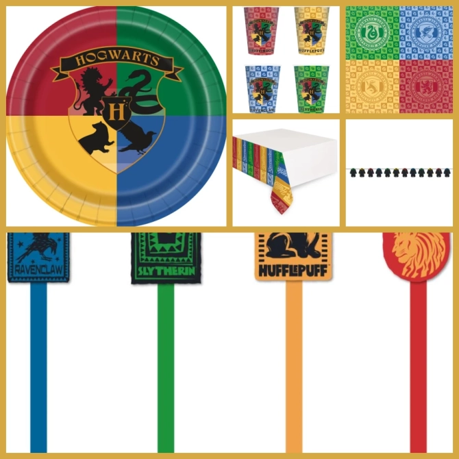 Scatola regalo grande a tema case di Harry Potter 