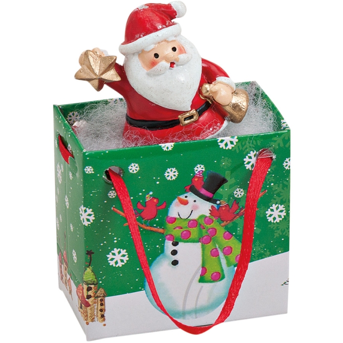 Mini Gift Bag Babbo Natale (5 cm) - Resina 