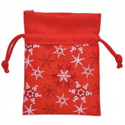 1 Sacchetto regalo rosso e fiocchi di neve - 13 cm