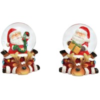 Globo di neve - Babbo Natale su un alce