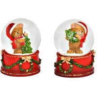 Globo di neve - Orso con cappello di Natale