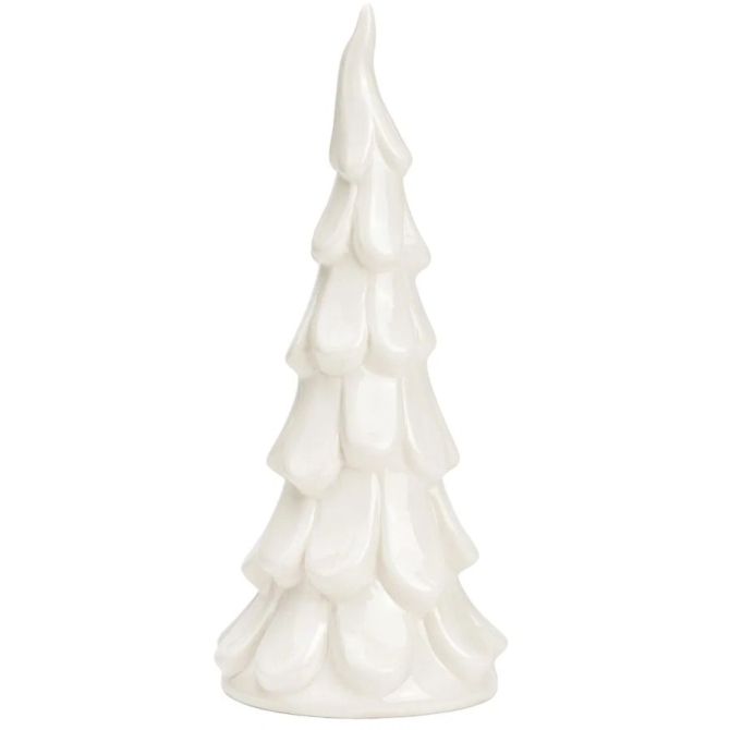 Decorazione natalizia - Albero di Natale in ceramica bianca - 24 cm 