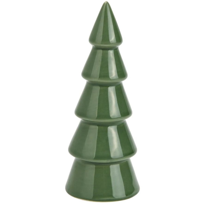 Decorazione natalizia - Albero di Natale in ceramica verde - 16 cm 