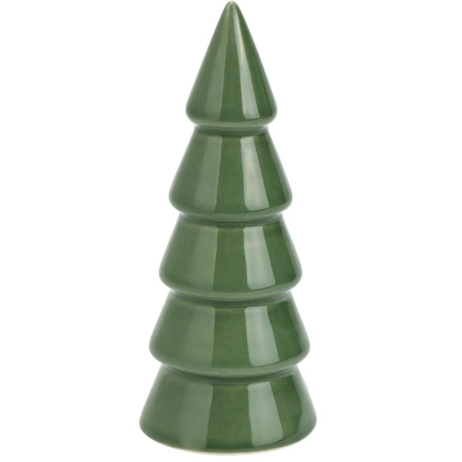 Decorazione natalizia - Albero di Natale in ceramica verde - 13 cm 