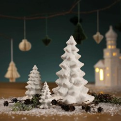 Decorazione natalizia - Albero di Natale in porcellana bianca - 11 cm. n1