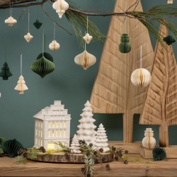 Decorazione natalizia - Albero di Natale in porcellana bianca - 11 cm. n2