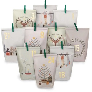 Calendario dell'Avvento a tema natalizio - Realizzato in carta