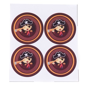 12 Decorazioni rotonde - Piccola piratessa (5 cm)