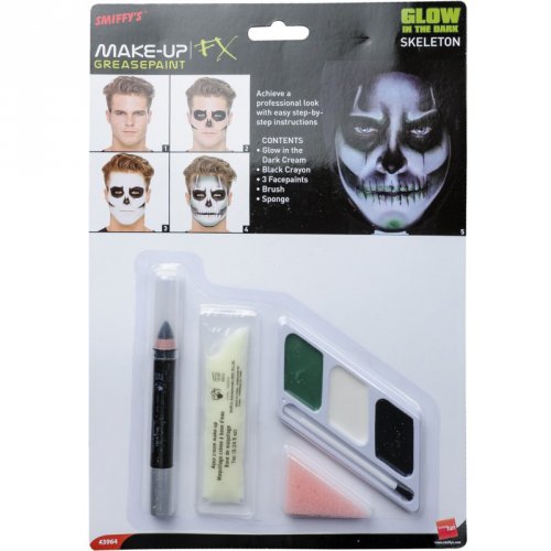 Set trucco Scheletro fosforescente 