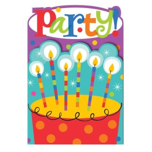 8 Inviti Righe e pois "Party!"