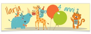 Striscione personalizzato - Girafe Happy Birthday