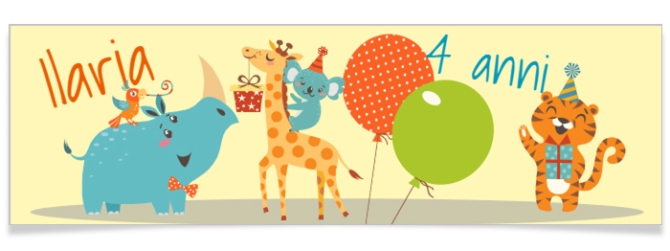 Striscione personalizzato - Girafe Happy Birthday 