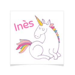 8 tatuaggi da personalizzare - Unicorno arcobaleno. n1