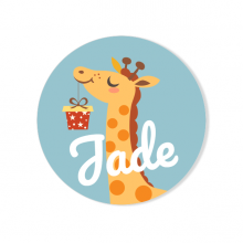 Badge da personalizzare - Girafe Happy Birthday