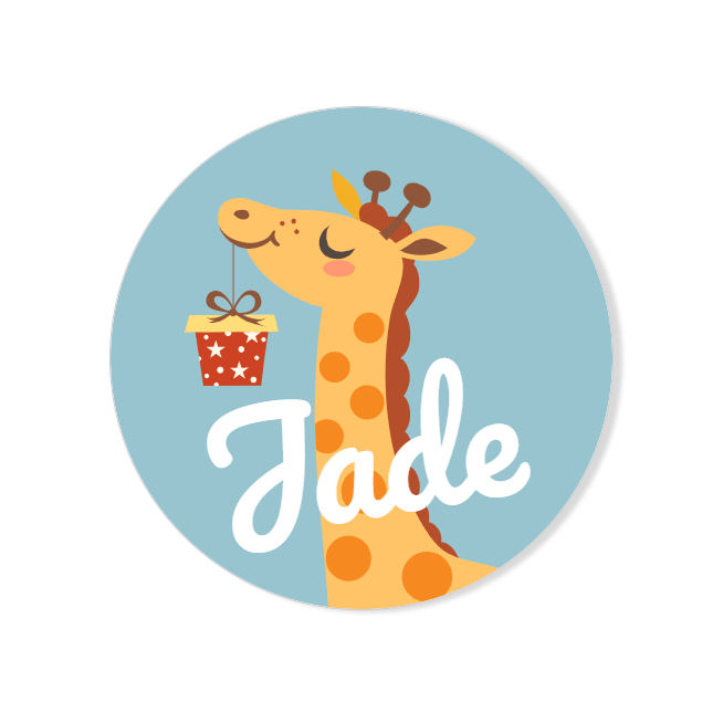 Badge da personalizzare - Girafe Happy Birthday 