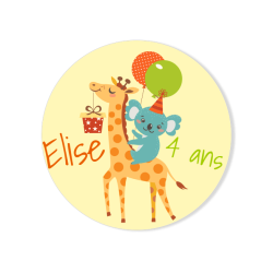 Badge da personalizzare - Girafe Happy Birthday. n1