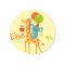 Badge da personalizzare - Girafe Happy Birthday images:#1