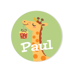 Badge da personalizzare - Girafe Happy Birthday. n2