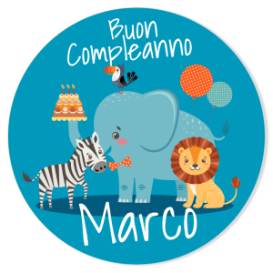 Fotocroc tondo da personalizzare - Jungle Happy Birthday