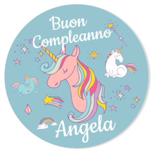 Fotocroc rotondo da personalizzare - Unicorno Arcobaleno