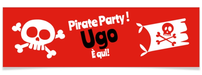 Striscione personalizzabile - Festa dei pirati 